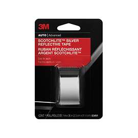 Scotchlite 03455 Reflective Safety Tape, 36 in L, 1 in W, Silver