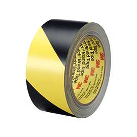 3M 5702 High-Performance, 36 yd L, 2 in W, Vinyl Backing, Black/Yellow