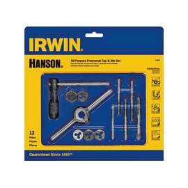IRWIN POWER-GRIP 24605 Tap and Die Set, 12-Piece, HCS