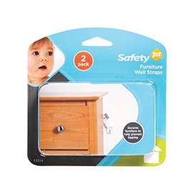 Safety 1st 11014 Furniture Wall Strap, Canvas, White