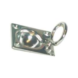 US Hardware M-088C Hatch Lifting Ring, Brass, Chrome, For: Small Hatches, Cabinets and Drawers