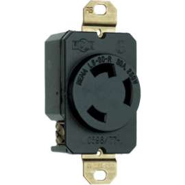 30A250V BLK 2P Outlet