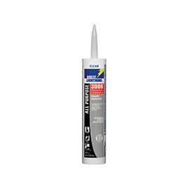 WHITE LIGHTNING W12001010 Adhesive Caulk, Clear, 5 to 7 days Curing, 40 deg F, 10 fl-oz Cartridge