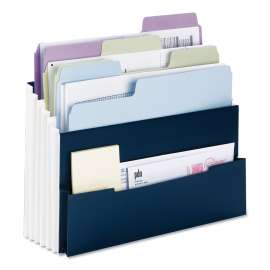 Mini Stadium File, 4.5" Expansion, 4 Sections, Letter Size, Navy/White