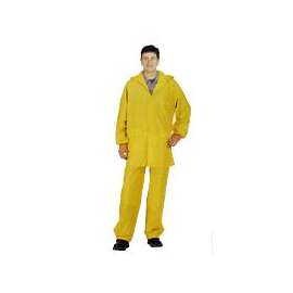 Diamondback 8127LBXX Rain Suit, 2XL, 31-1/2 in Inseam, PVC, Yellow, Drawstring Collar, Zipper with Storm Flap Closure