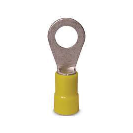 GB 20-106 Ring Terminal, 600 V, 12 to 10 AWG Wire, #8 to 10 Stud, Vinyl Insulation, Copper Contact, Yellow