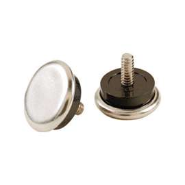 Shepherd Hardware 9449 Furniture Glide, Metal/Rubber, Silver