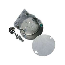 RACO 294 Ceiling Box, 4.13 in W, 2-3/4 in D, 4-1/4 in H, 2 -Gang, 3 -Knockout, Steel, Silver
