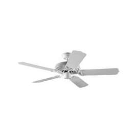 Hunter Sea Air Series 53054 Ceiling Fan, 5-Blade, White Housing, White Blade, 52 in Sweep, Plastic Blade, 3-Speed