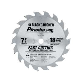 Black+Decker 77-717 Circular Saw Blade, 7-1/4 in Dia, Carbide Cutting Edge, 5/8 in Arbor