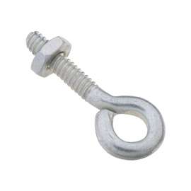 National Hardware N221-051 Eye Bolt, #10-24 Thread, 3/4 in L Thread, 0.28 in ID Dia Eye, 0.91 in L Shank, Steel, Zinc