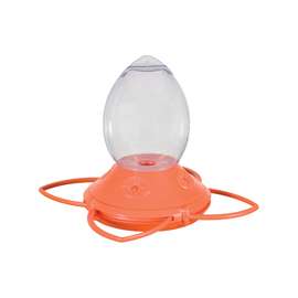 Perky-Pet 449-2 Bird Feeder, 32 oz, 4-Port/Perch, Plastic, Clear/Orange