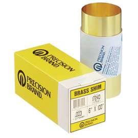 Brass Shim Stock Rolls, 0.1, Brass, 0.002" x 100" x 6"