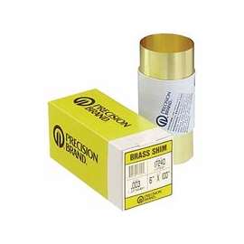 Brass Shim Stock Rolls, 0.0013", Brass, 0.02" x 100" x 6"