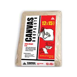 Trimaco SUPERTUFF 56703 Drop Cloth, 15 ft L, 12 ft W, Canvas, Beige/Cream