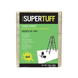 Trimaco SUPERTUFF 56707 Drop Cloth, 12 ft L, 4 ft W, Canvas, Beige/Cream