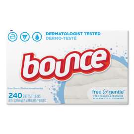 Free & Gentle Fabric Softener Dryer Sheets, Unscented, 240/Box, 6 Box/Carton