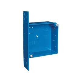 Carlon A521DE Outlet Box, 2 -Gang, 7 -Knockout, PVC, Blue, Bracket Mounting