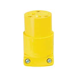 Eaton Wiring Devices 4229-BOX Armored Connector, 2 -Pole, 20 A, 250 VAC, Screw, NEMA: NEMA 6-15R, Yellow