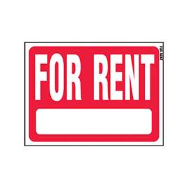 HY-KO RS-603 Real Estate Sign, Rectangular, FOR RENT, White Legend, Red Background, Plastic