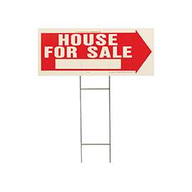 HY-KO RS-801 Lawn Sign, House For Sale, White Legend, Plastic, 24 in W x 9-1/2 in H Dimensions