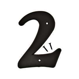 HY-KO 30200 Series 30202 House Number, Character: 2, 6 in H Character, Black Character, Plastic