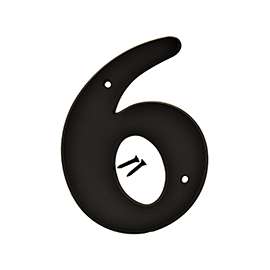 HY-KO 30200 Series 30206 House Number, Character: 6, 6 in H Character, Black Character, Plastic