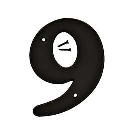HY-KO 30200 Series 30209 House Number, Character: 9, 6 in H Character, Black Character, Plastic