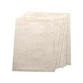HY-KO 30015 Die-Cut Number and Letter Set, 3 in H Character, White Character, White Background, Vinyl