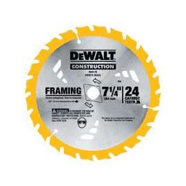 DeWALT DW3578B10 Framing Blade, 7-1/4 in Dia, Carbide Cutting Edge, 5/8 in Arbor, Carbide