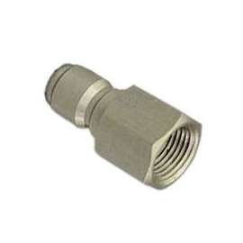 Mi-T-M AW-0017-0006 Adapter, 3/8 x 3/8 in Connection, Quick Connect Plug x FNPT, Stainless Steel, Zinc