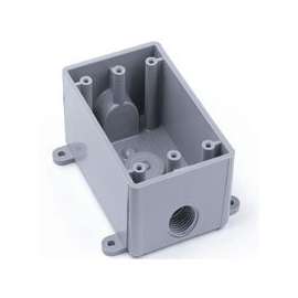 Carlon E381DR Switch Box, 1 -Gang, 3 -Outlet, PVC, Gray