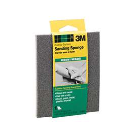 3M 918 Sanding Sponge, 5-1/2 in L, 4-1/2 in W, 80 Grit, Medium