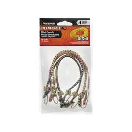 KEEPER 06051 Bungee Cord, 10 in L, Rubber, Hook End
