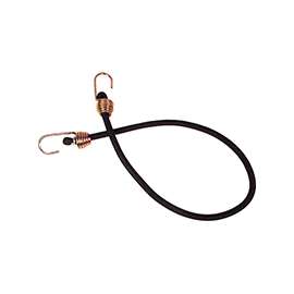 KEEPER 06182 Bungee Cord, 13/32 in Dia, 32 in L, Rubber, Black, Hook End