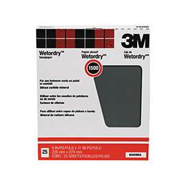 3M 88599 Sandpaper, 11 in L, 9 in W, 1500 Grit, Ultra Fine, Silicone Carbide Abrasive