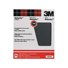 3M Wetordry 99421NA Sandpaper, 11 in L, 9 in W, Extra Fine, 320 Grit, Silicon Carbide Abrasive, Paper Backing