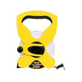 STANLEY 34-793 Measuring Tape, 200 ft L Blade, 1/2 in W Blade, Fiberglass Blade, ABS Case, Black/Yellow Case