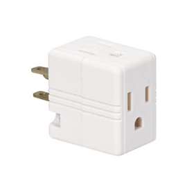 Eaton Cooper Wiring 1482W-BOX Outlet Tap, 2 -Pole, 15 A, 125 V, 3 -Outlet, NEMA: NEMA 5-15R