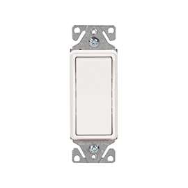 Eaton Wiring Devices 7500 7511W-BOX Rocker Switch, 15 A, 120/277 V, SPST, Lead Wire Terminal, White