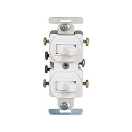 Eaton Wiring Devices 276W-BOX Combination Toggle Switch, 15 A, 120/277 V, Screw Terminal, Steel Housing Material