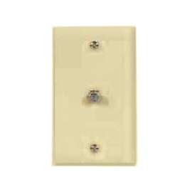 Eaton Cooper Wiring 1172V Wallplate with Coaxial Adapter, 4-1/2 in L, 2-3/4 in W, 1 -Gang, Thermoplastic, Ivory