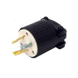 Eaton Wiring Devices L520P Electrical Plug, 2 -Pole, 20 A, 125 V, NEMA: NEMA L5-20, Black/White