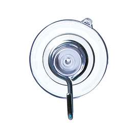 Adams 7500-77-3848 Suction Cup with Hook, Steel Hook, PVC Base, Clear Base, 1-1/8 in Base, 1 lb Working Load