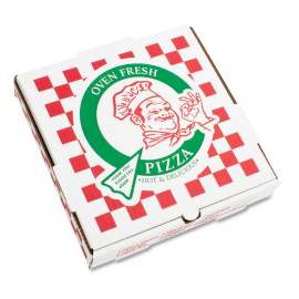 Takeout Containers, 12in Pizza, White, 12w x 12d x 1 3/4h, 50/Bundle