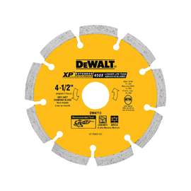 DeWALT DW4713T Circular Saw Blade, 4-1/2 in Dia, 5/8 in Arbor, Diamond Cutting Edge, Applicable Materials: Masonry