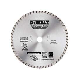 DeWALT DW4712B Circular Blade, 7 in Dia, 5/8 in Arbor, Diamond Cutting Edge, Segmented Rim