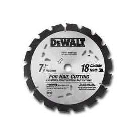 DeWALT DW3191 Saw Blade, 7-1/4 in Dia, Carbide Cutting Edge, 5/8 in Arbor, Carbide