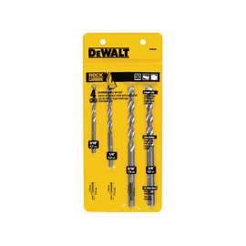 DeWALT DW5204 Hammer Drill Bit Set, Premium, 4-Piece, Carbide, Silver