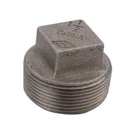 Prosource 31-3/8B Pipe Plug, 3/8 in, MPT, Square Head, Malleable Iron, SCH 40 Schedule